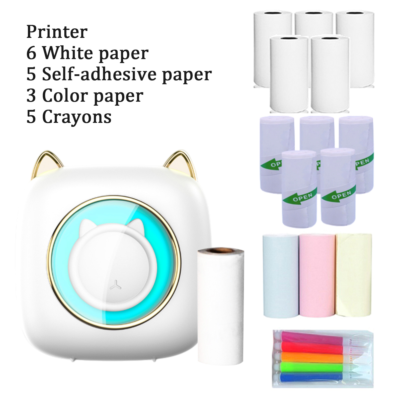 Mini Pocket Thermal Printer Paper Roll - 【Baru】C23 Mesin Printer Termal Portabel Printer