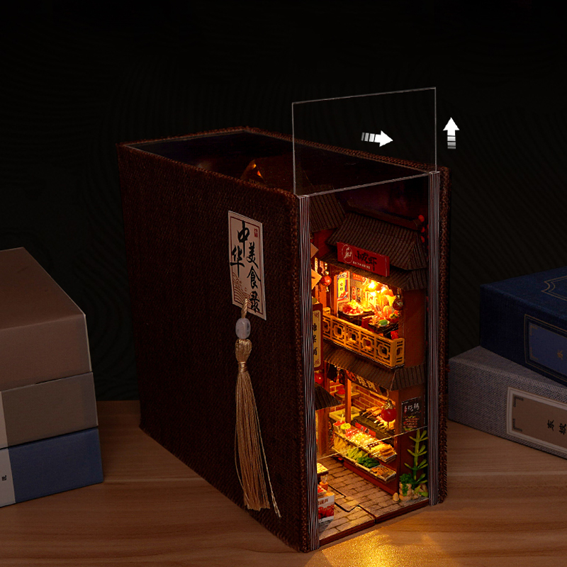 Rak Buku Miniatur Kayu Buatan  - Diy Wooden Book Nook Kit Shelf Insert ulasan dan harga