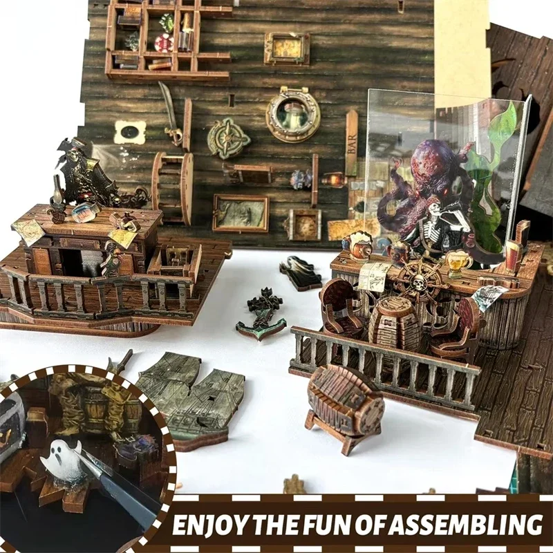 Kit Miniatur Rak Buku Kayu DIY - Diy Wooden Book Nook Kit Shelf Insert ulasan dan harga